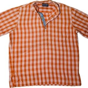 Orange Palaka Pullover Shirt